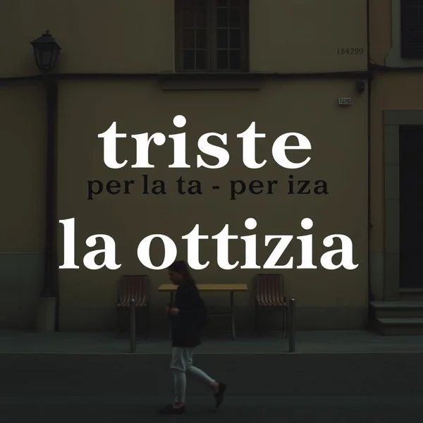 Triste per la notizia : Expression courante en italien