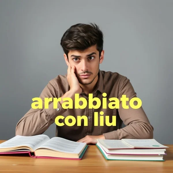 L'espressione "arrabbiato con lui"