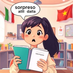 Sorpreso dalla risposta nghĩa là gì, ngữ pháp và cách dùng tự nhiên