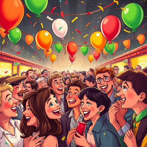 Emozionato per la festa: an illustration of joy