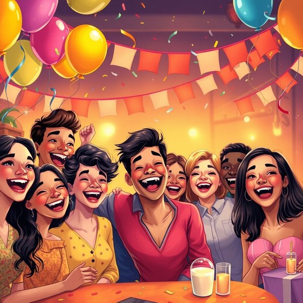 Emozionato per la festa: un'illustrazione di gioia