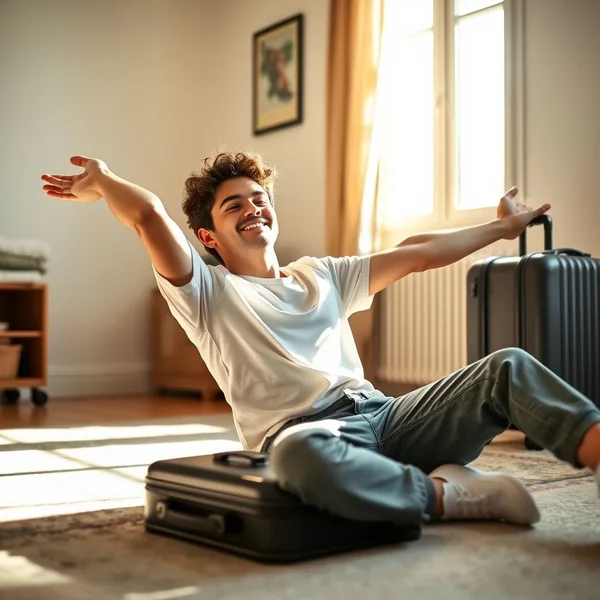 Persona completamente rilassata dopo la vacanza