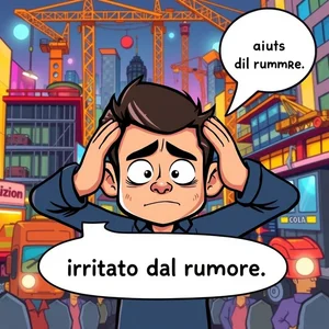 Irritato dal rumore Bedeutung Grammatik Anwendung: Ausdruck und Praxis