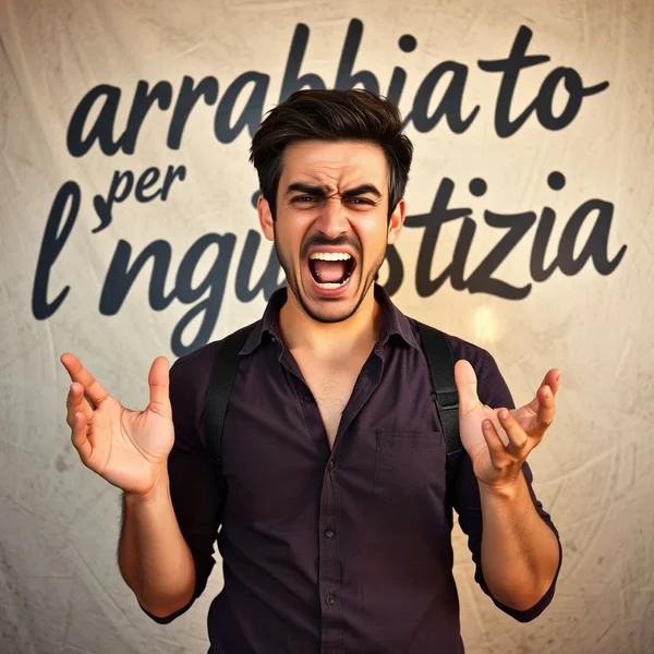 Arrabbiato per l'ingiustizia in italiano
