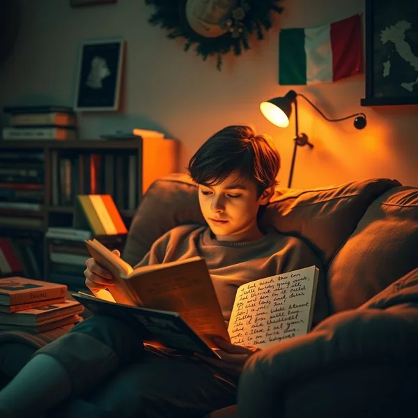 Una persona che si commuove leggendo una storia