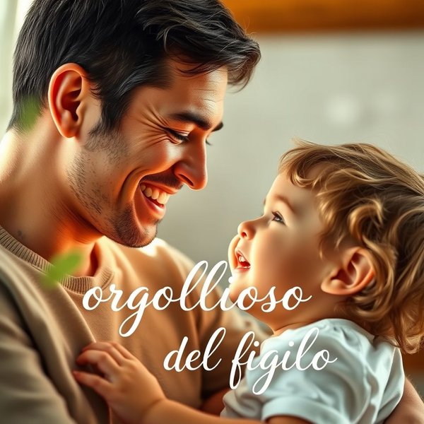 Image title must include orgoglioso del figlio