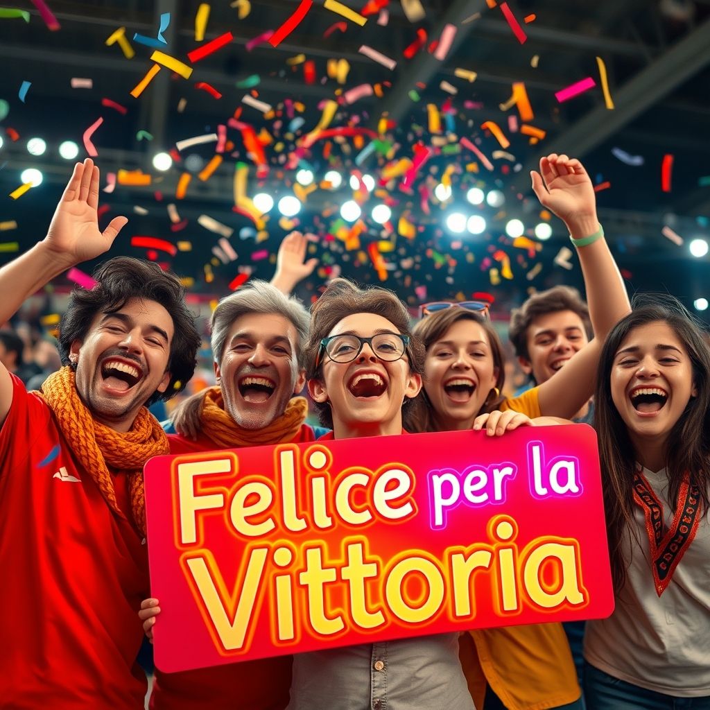 Guia de Felice per la Vittoria Expressando Alegria e Sucesso em Italiano