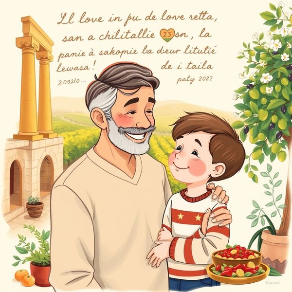 Image title must include orgoglioso del figlio