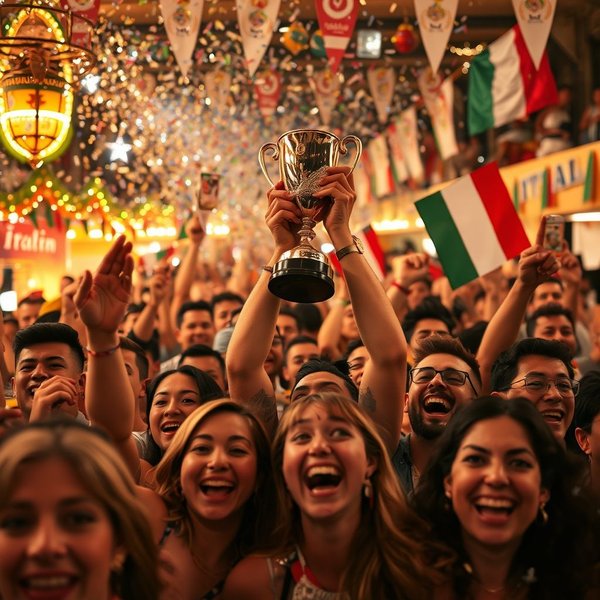 felice per la vittoria