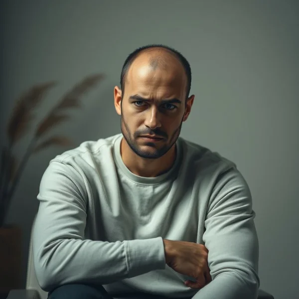 Turbato dal silenzio: Hombre reflexionando en un entorno silencioso