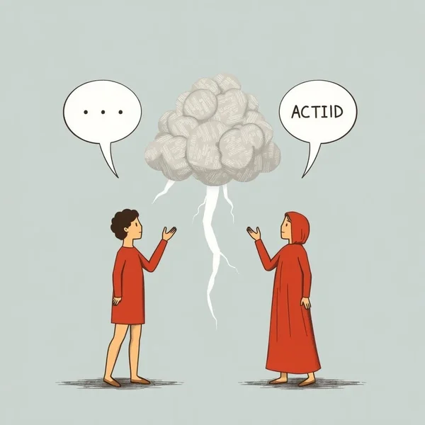 Illustration des Sprichworts Tra il dire e il fare c'è di mezzo il temporale
