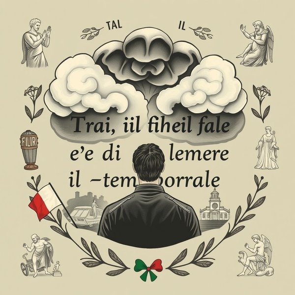 Illustrazione del proverbio Tra il dire e il fare c'è di mezzo il temporale