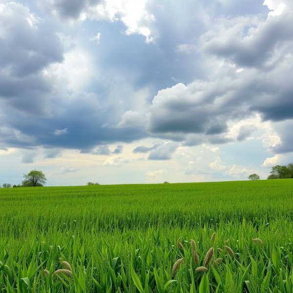 Immagine: Una giornata di sole di maggio che diventa nuvolosa, a simboleggiare il proverbio Caldo di maggio dura poco e fa danno