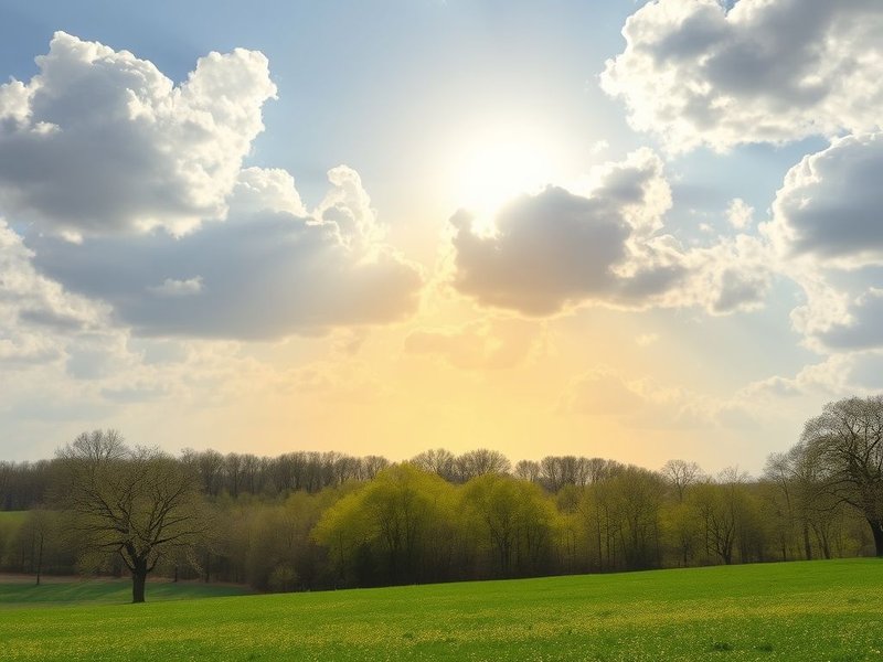 Image : Une journée ensoleillée de mai qui devient nuageuse, symbolisant le proverbe Caldo di maggio dura poco e fa danno