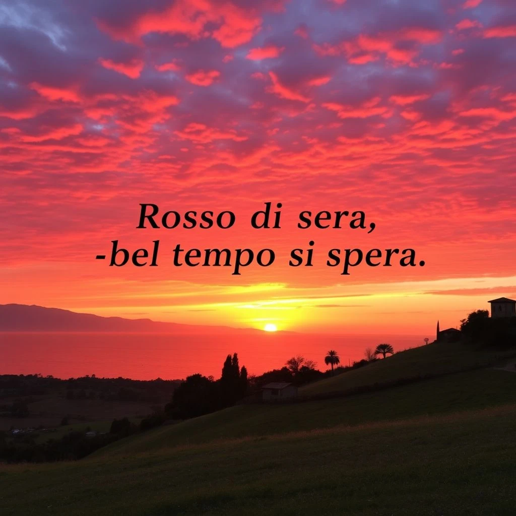 Rosso di sera, bel tempo si spera betekenis en gebruik om Italiaans te spreken