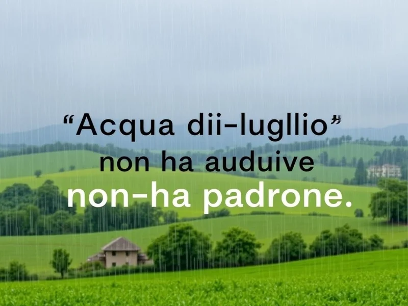 Acqua di luglio non ha padrone: significato e uso