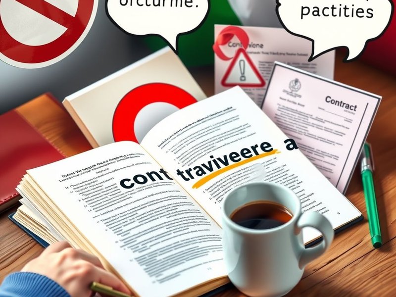 Contravvenire a: meaning and use