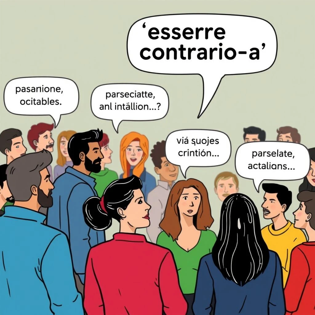 Essere contrario a wyraża sprzeciw i opinię w języku włoskim