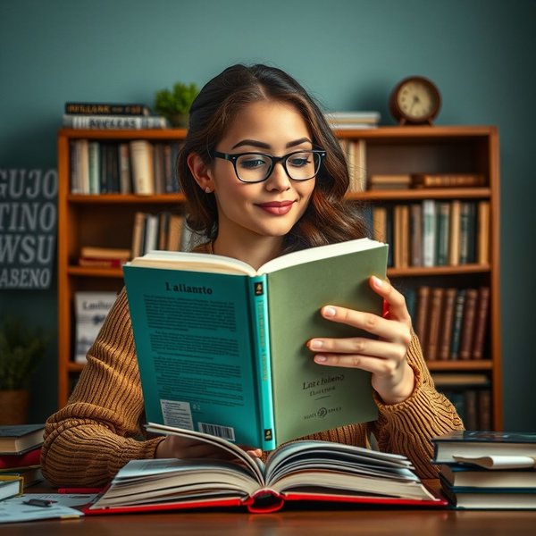Pessoa lendo um livro, símbolo de "Essere interessato a"
