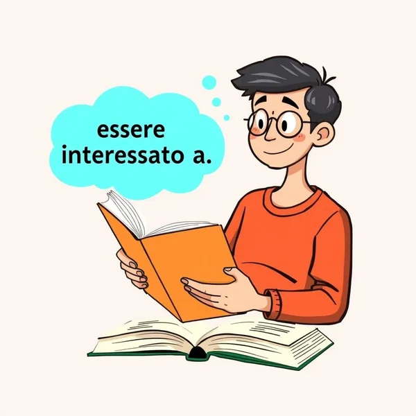 Osoba czytająca książkę, symbol "Essere interessato a"