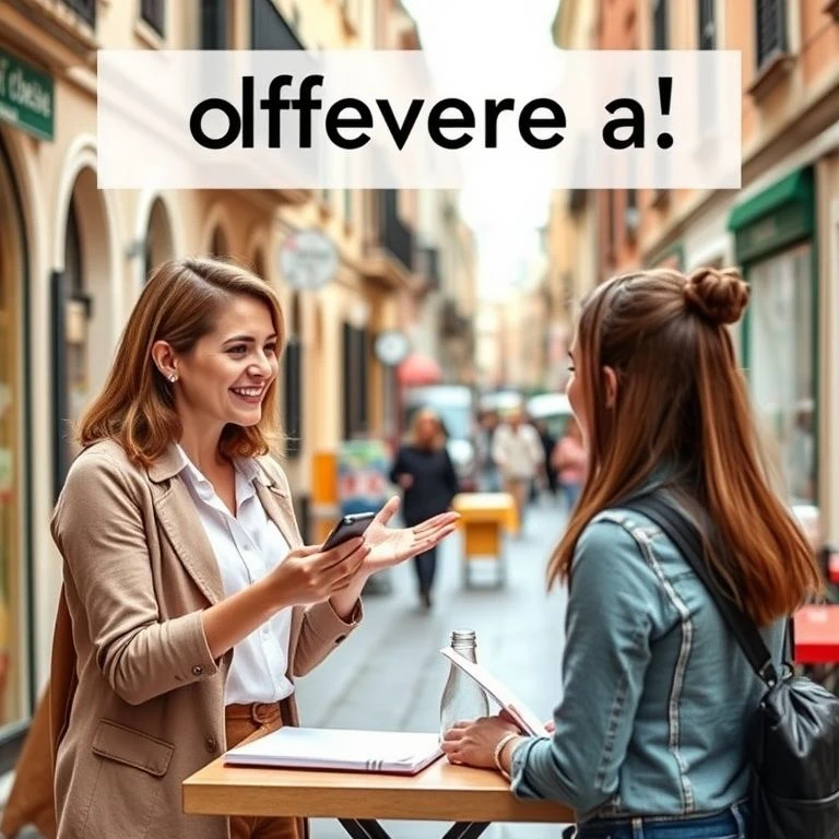Understand Offrire a in Italian with Meaning and Practical Examples