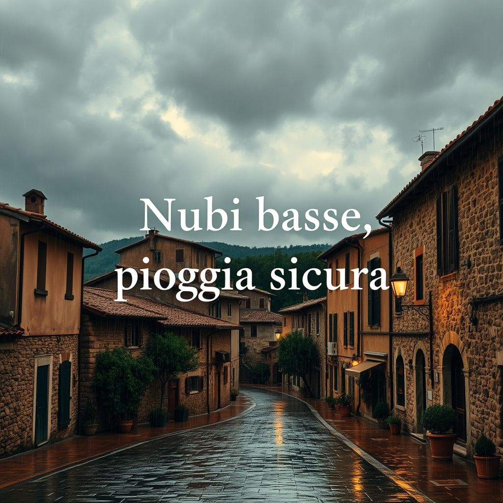Nubi basse, pioggia sicura: qué significa, uso y ejemplos en italiano