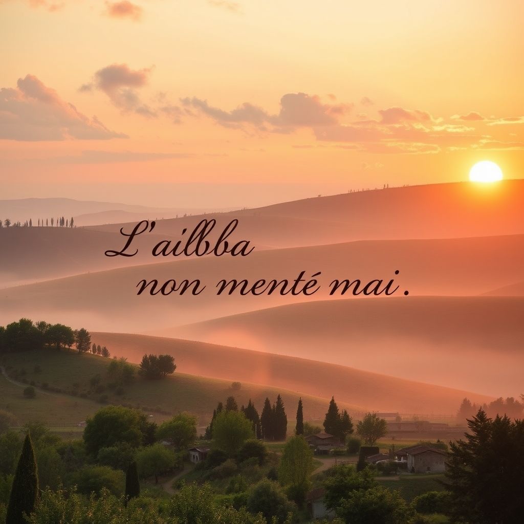 L’alba non mente mai decifre o significado e use como um verdadeiro italiano